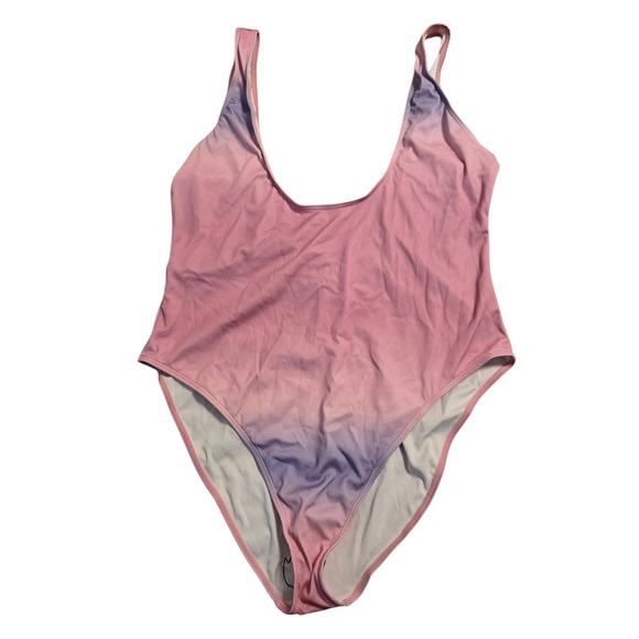 Boohoo Other - Boohoo‎ Beach Womens Pink Purple Ombre Ribbed One Piece Swimsuit Size US 18 NWT